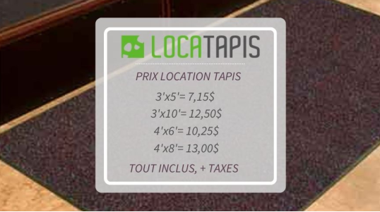 Locatapis - Service de location de tapis commercial, tapis chauffants, tapis d'entrée Hot Flake et Hot Blocks, KEMF. 